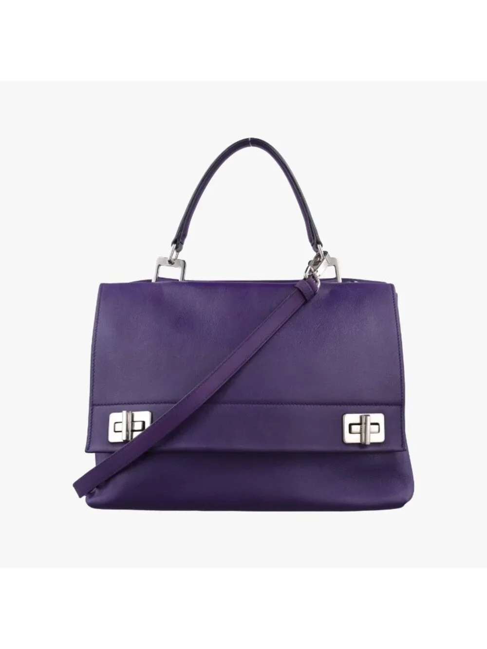 Prada Double Flap Chain Purple Leather 14